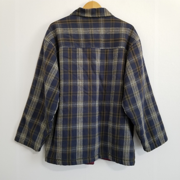 Vintage 100% Cotton Plaid Zip Up Jacket Size Large - Picture 5 of 9